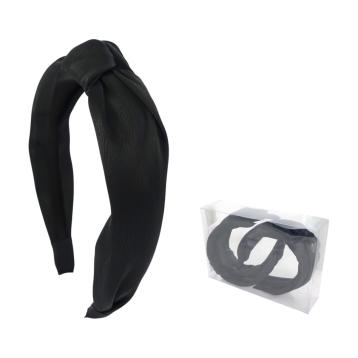 Cerchietto per capelli con nodo in tessuto nero Lill