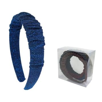 Cerchietto per capelli in poliestere pliss glitter colori assortiti Lill