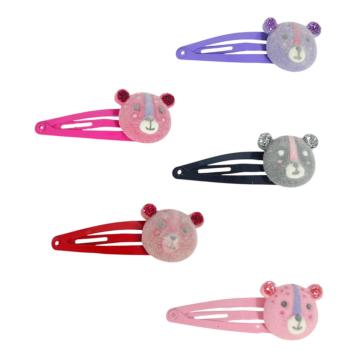 Fermaglio clic clac 5 cm leopardo floccato