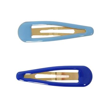 Clic clac per capelli 7 cm smaltato toni del blu
