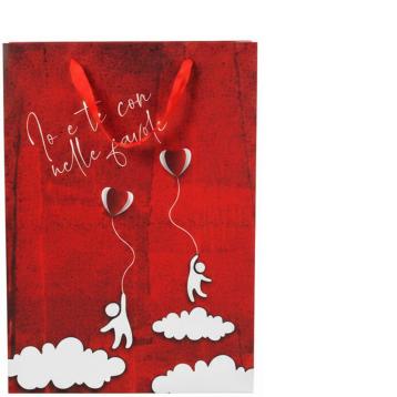Shopper in carta 50 x 70 x 18 cm fantasia san valentino
