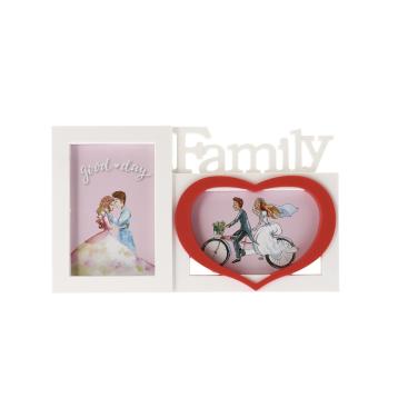 Decorazione Familly con 2 portafoto 30x2x h. 17,5 cm