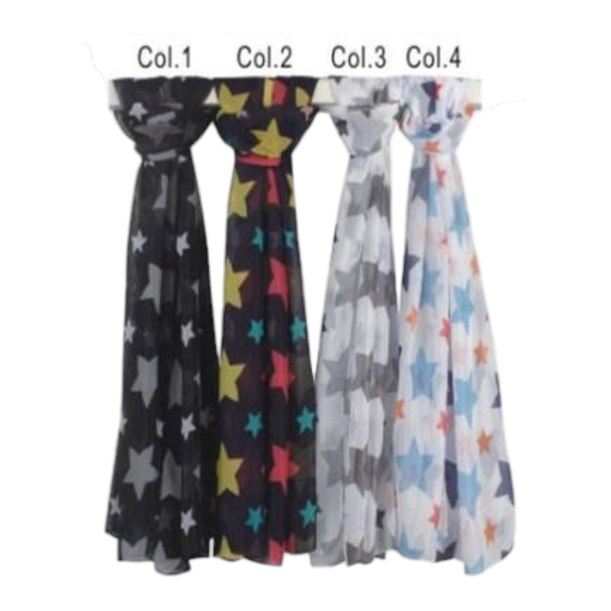 Sciarpa donna in poliestere stelle 50x160 cm Coveri Collection