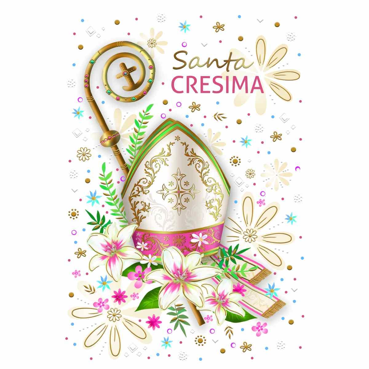 Biglietti auguri santa cresima 2 soggetti