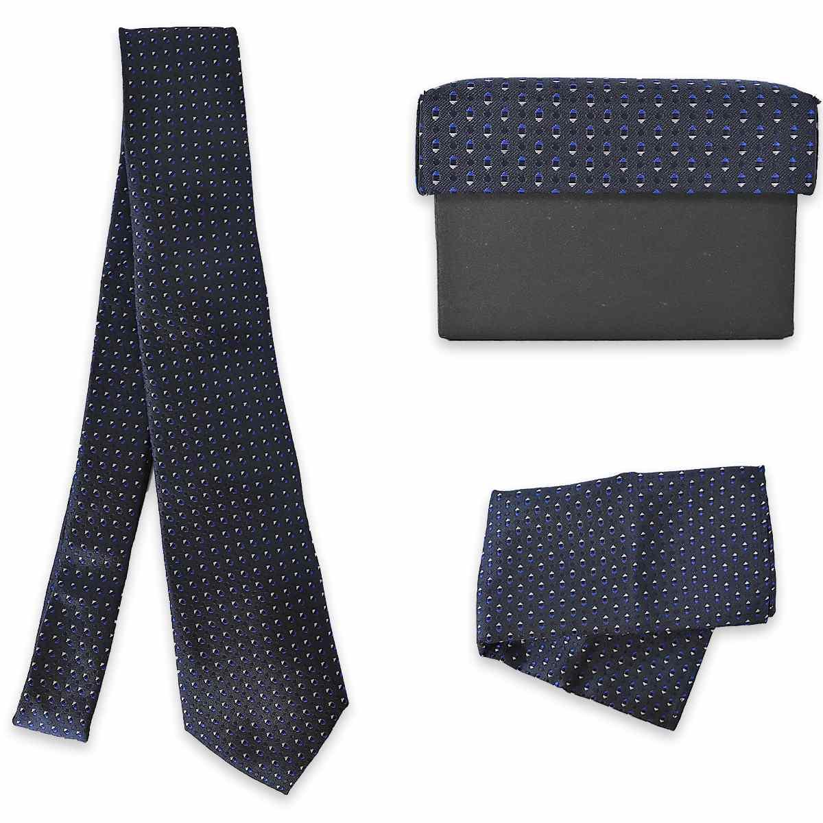 Set cravatta con pochette taschino coordinati fantasia Made in Italy