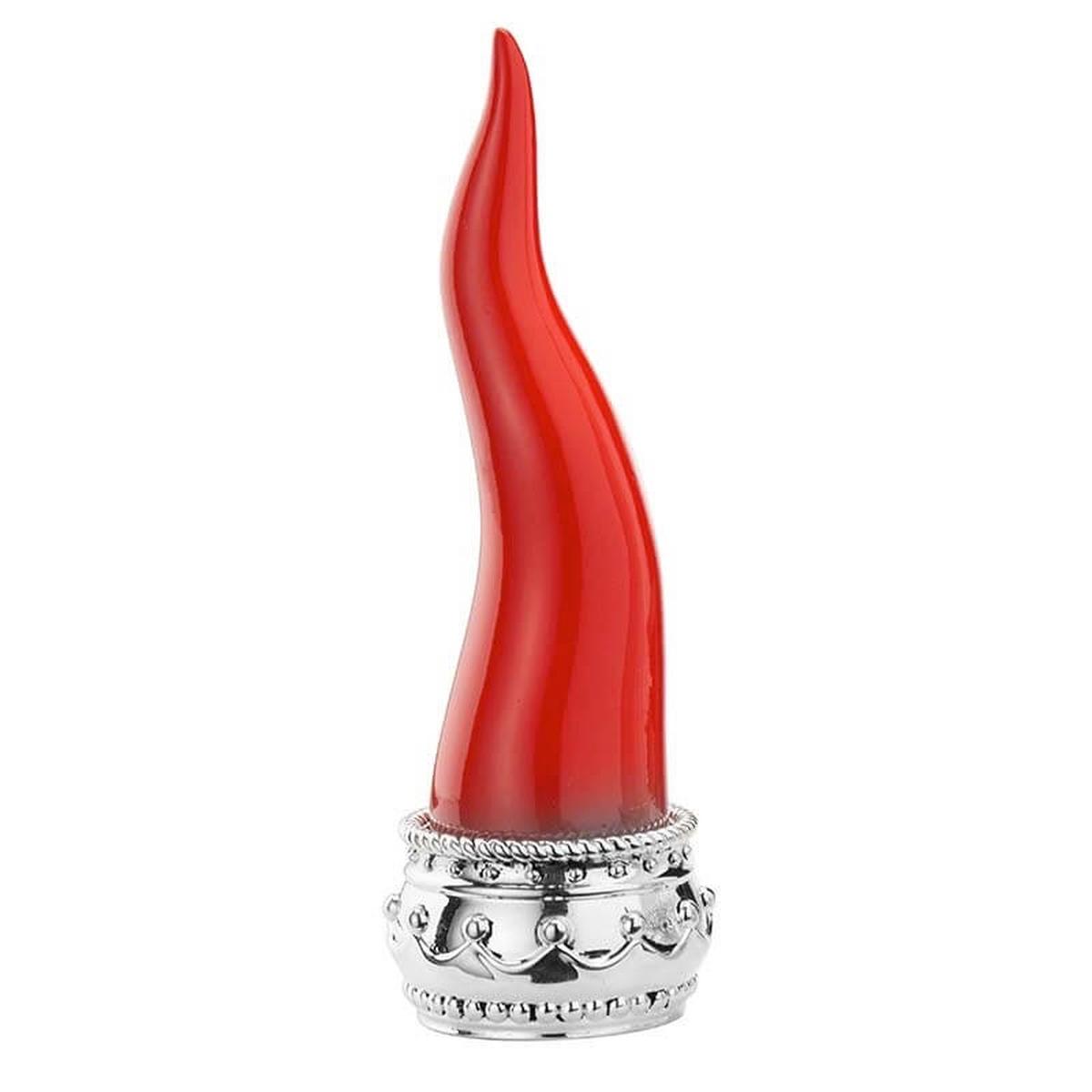 Corno rosso base argento h28 cm Valenti