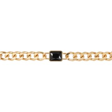 Bracciale donna con pietra nera e maglia dorata Romeo Gigli