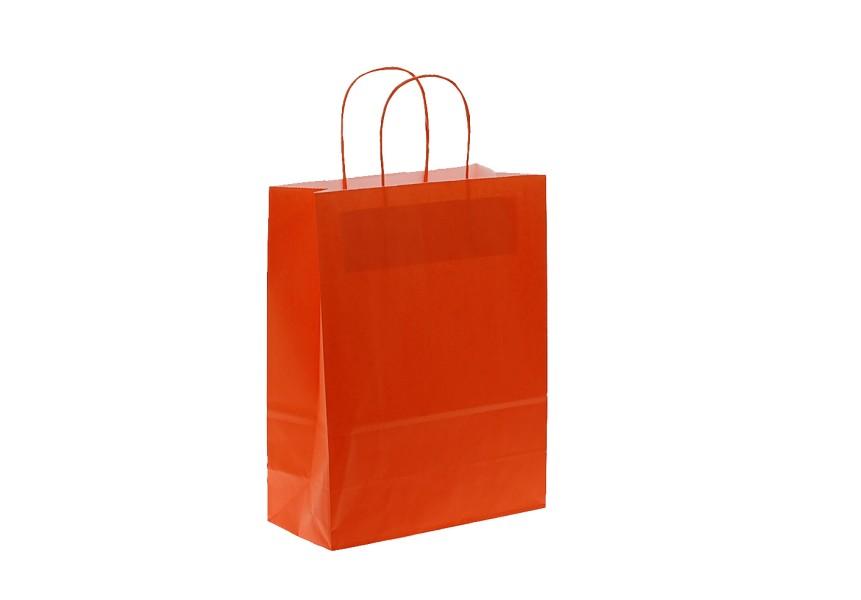 Shoppers in carta colore arancio maniglia ritorta H 21,5 X L 14 X P 8,5