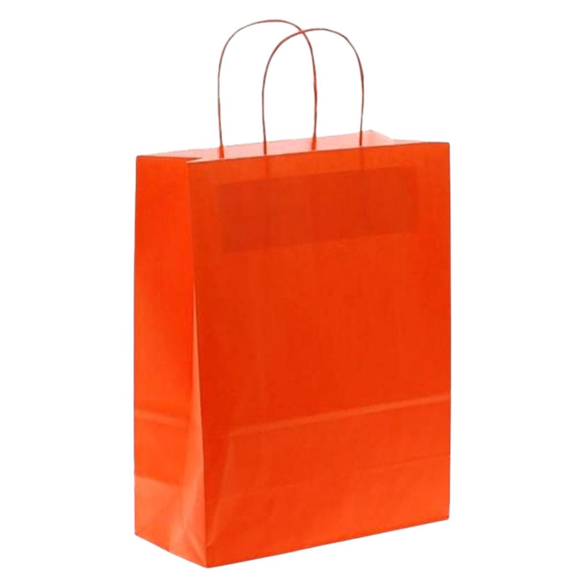 Shopper in carta h.24 x p.8 x l.18 cm colore arancione