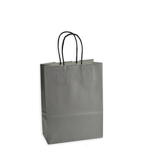 Shopper in carta h.24 x l.18 x p.8 cm colore grigio