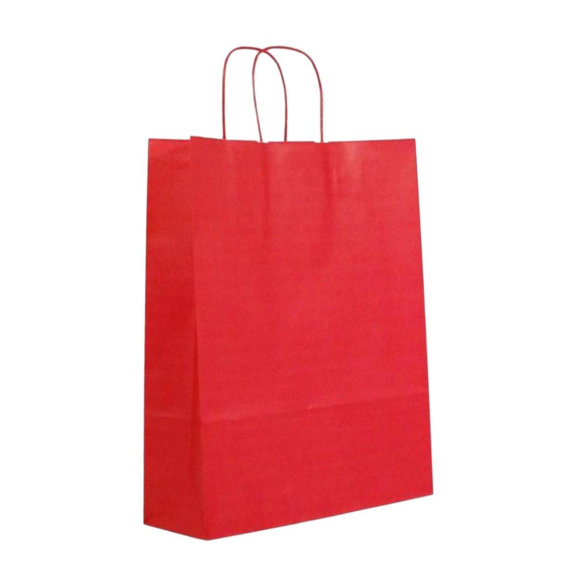 Shopper in carta h.24 x l.18 x p.8 cm colore rosso