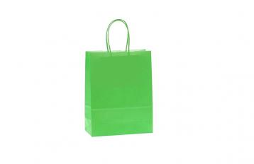 Shoppers in carta h24 X l18 X p8 cm.colore verde chiaro