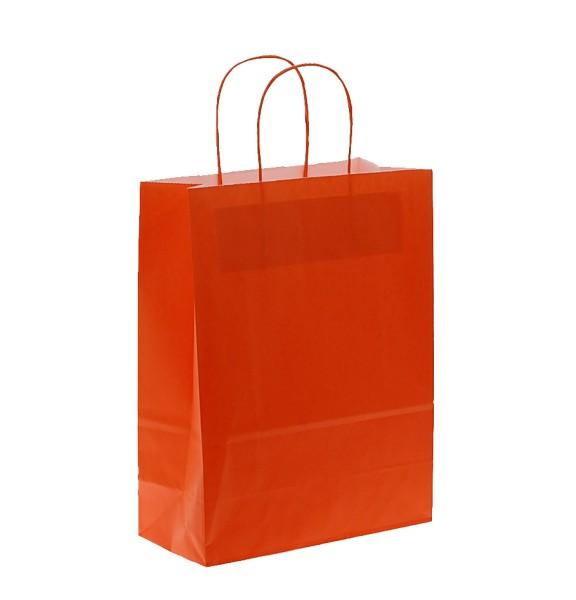 Shoppers in carta  H37 X L27 X P12 cm.colore arancio