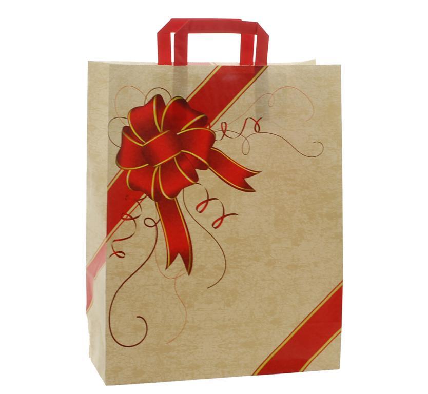 Shoppers carta h41 X l32 X p13 cm. fantasia ribbon rosso