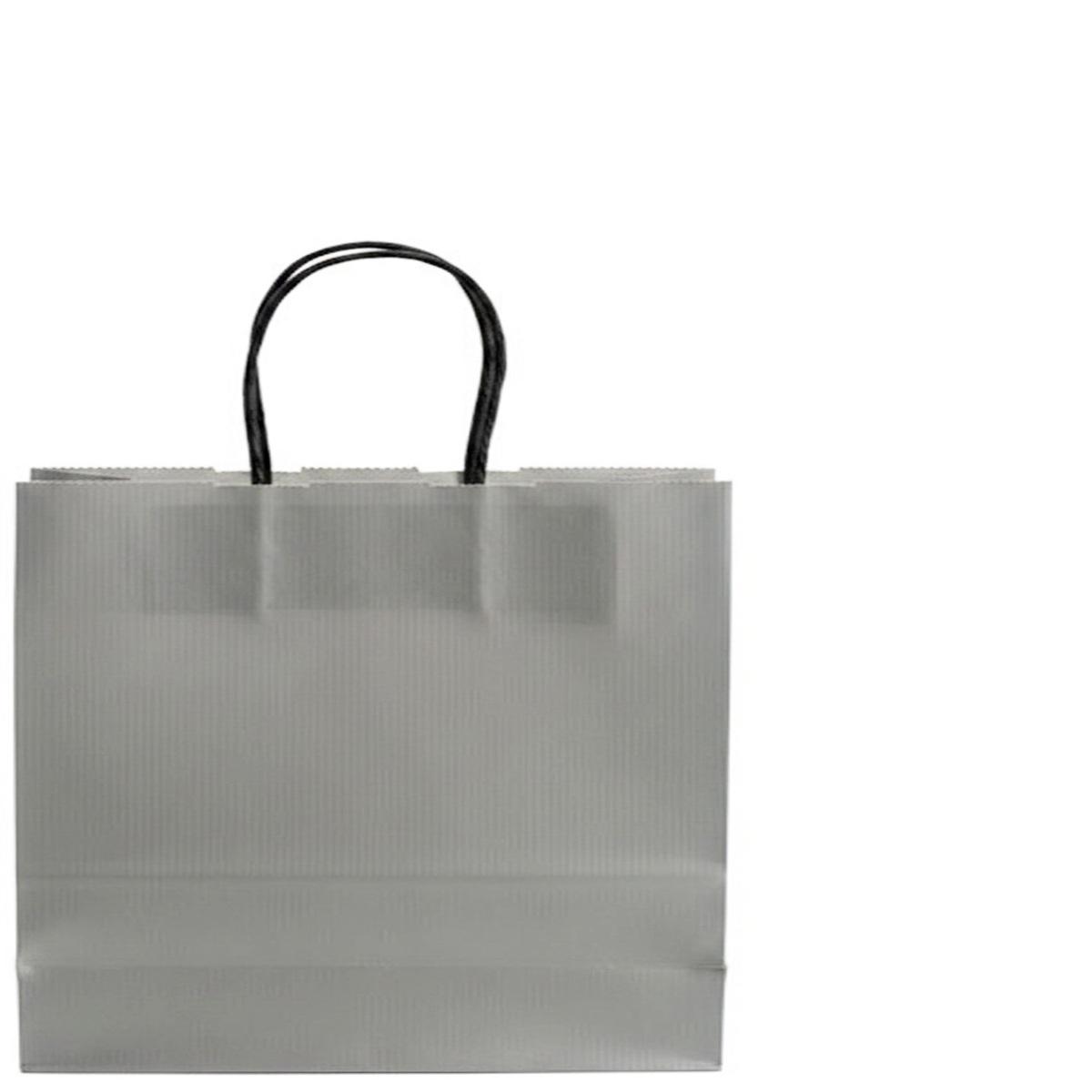 Shopper in carta h.41 x l.36 x p.12 cm colore grigio chiaro