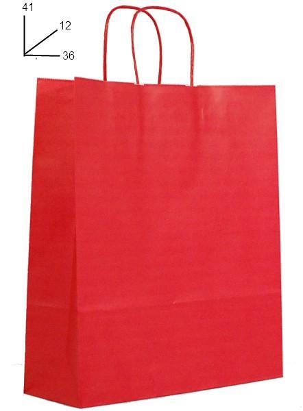 Shoppers carta  H41 X L36 X P12 cm. colore rosso