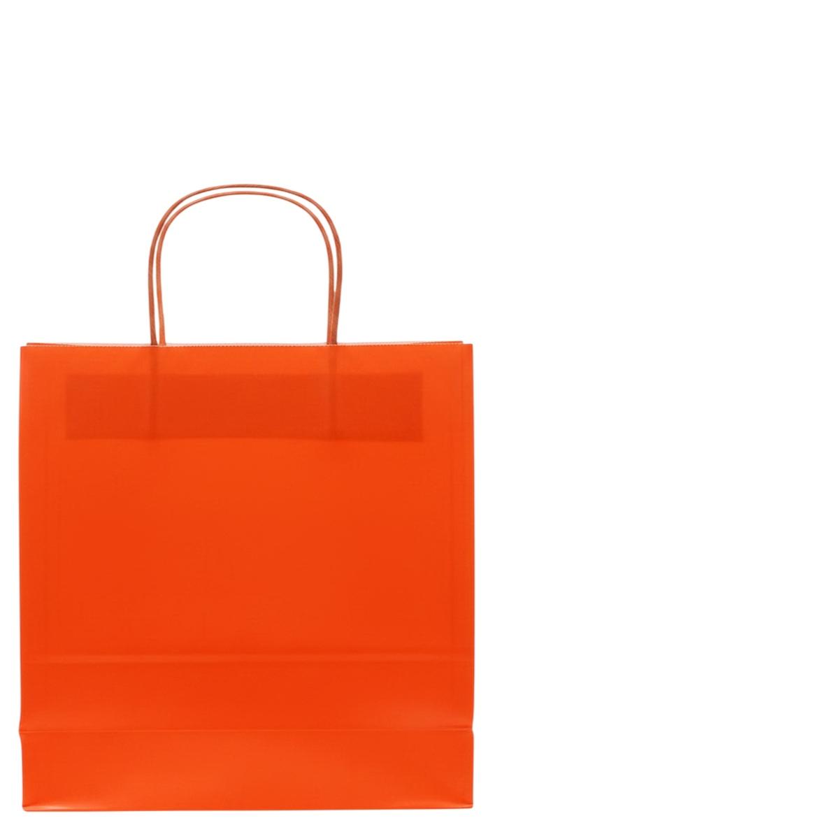 Shopper in carta h.41 x l.36 x p.12 cm colore arancione