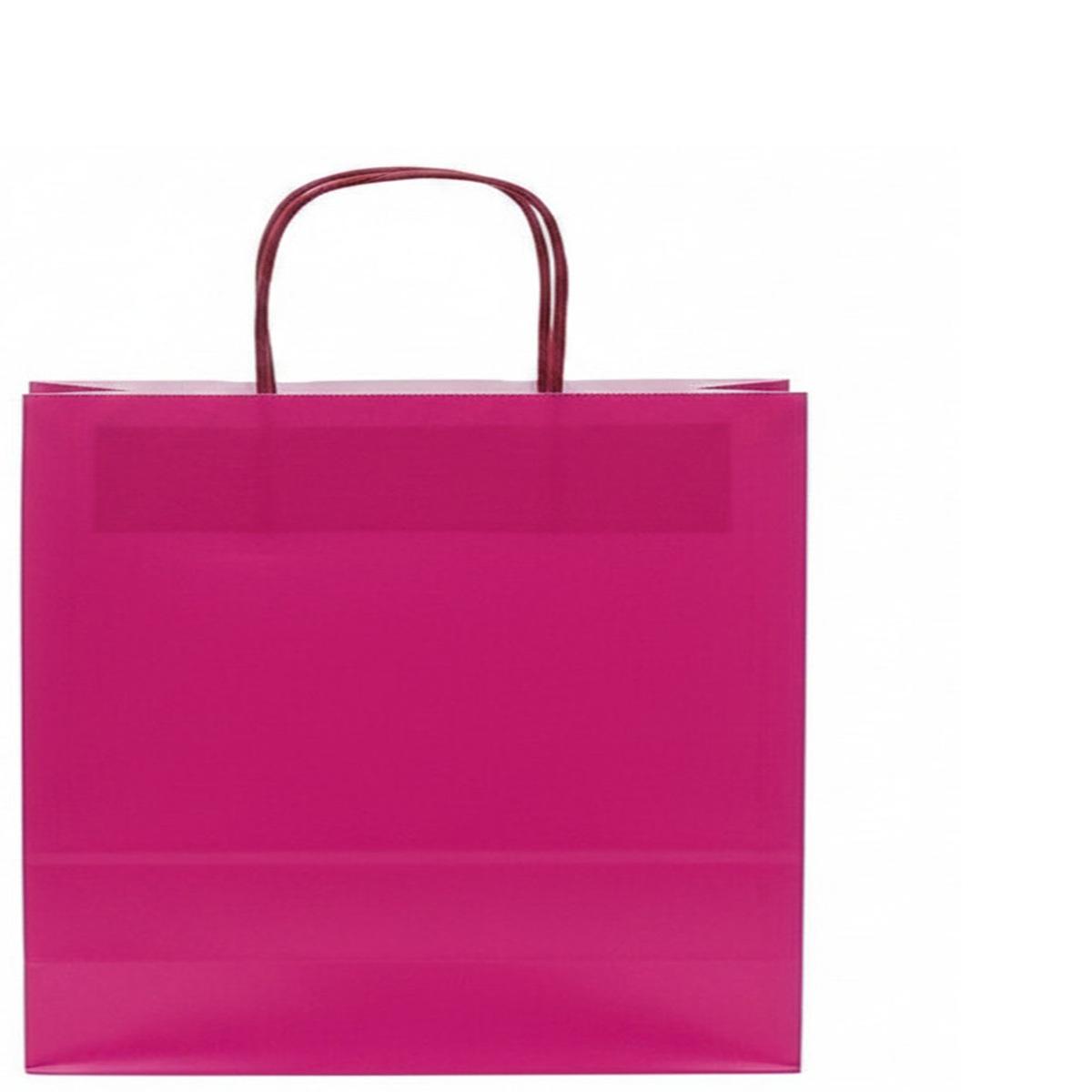 Shopper in carta h.41 x l.36 x p.12 cm colore fucsia