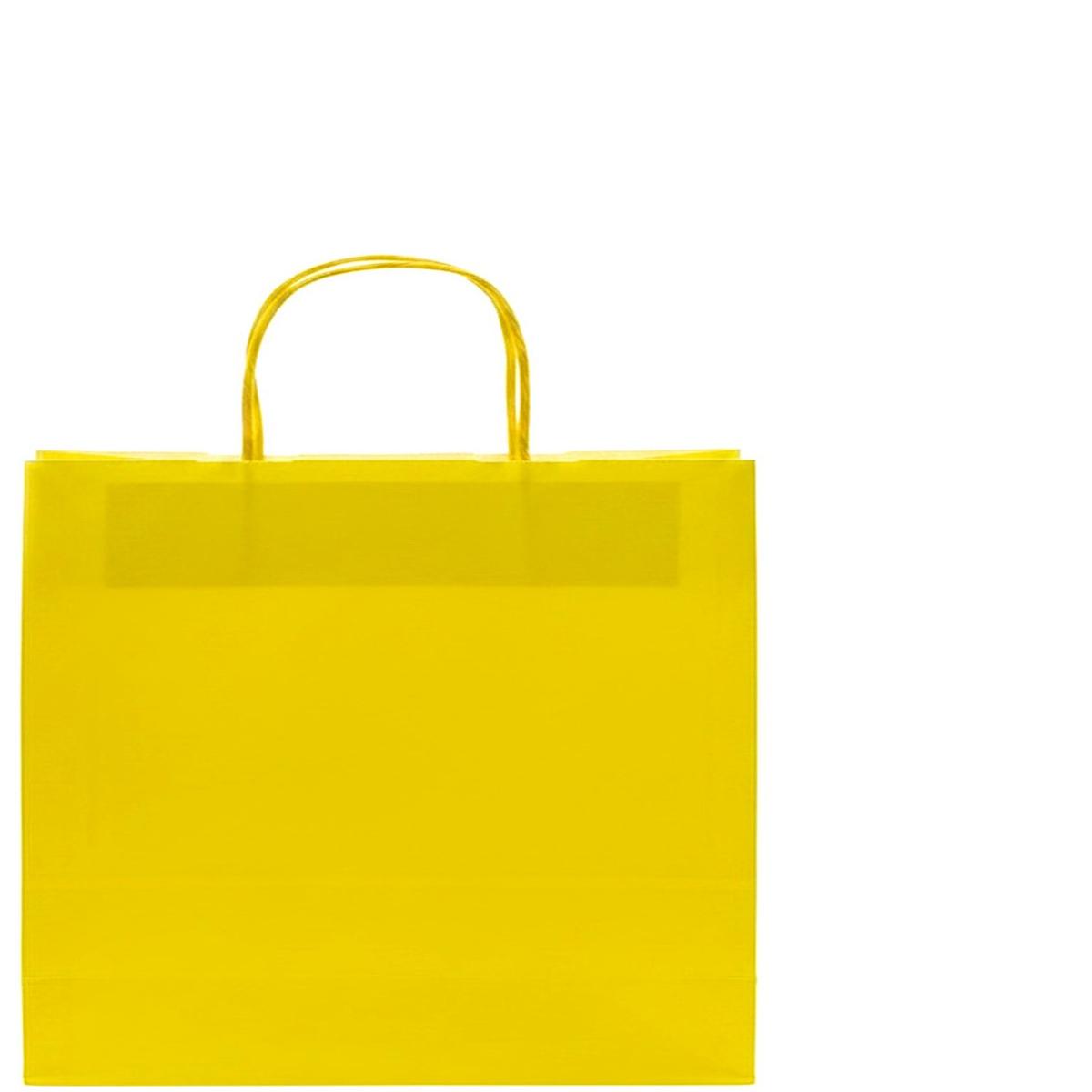 Shopper in carta h.41 x l.36 x p.12 cm colore giallo