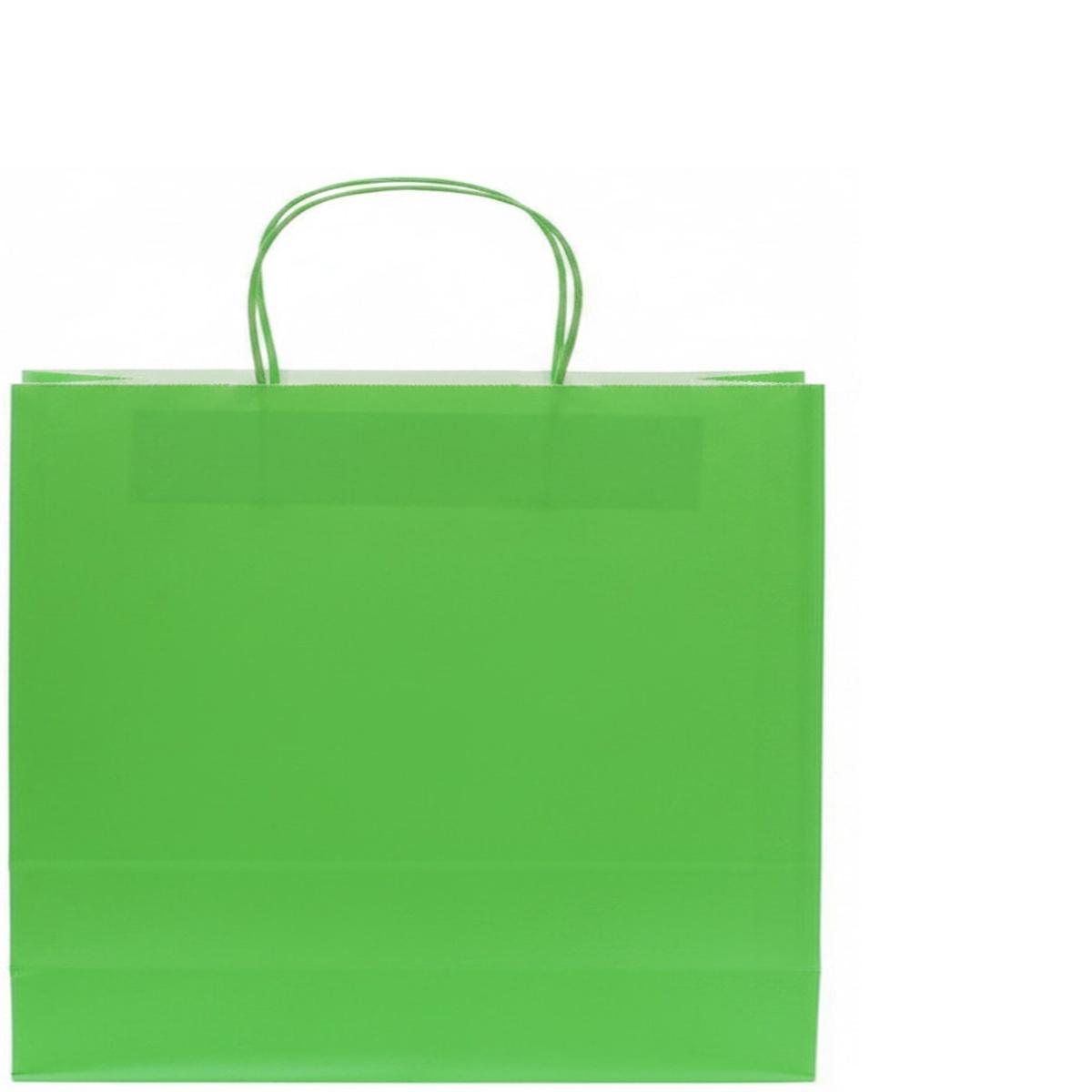 Shopper in carta h.41 x l.36 x p.12 cm colore verde chiaro