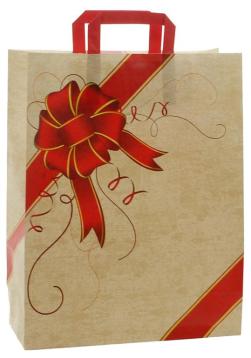 Shoppers carta h49 x l45 x p15 cm fantasia  ribbon rosso