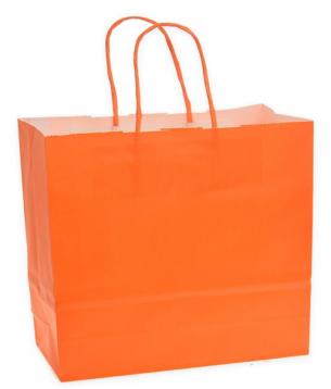 Shoppers carta h49x l55 x p15 colore arancio manico ritorto