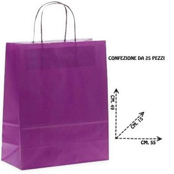 Shoppers carta colore viola h49 x l 55 x p15