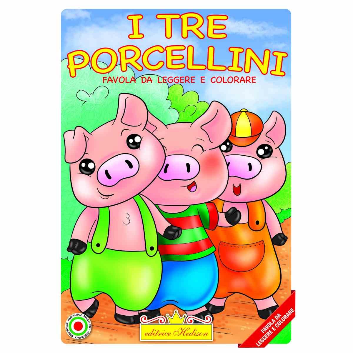 i tre porcellini favola da leggere e colorare