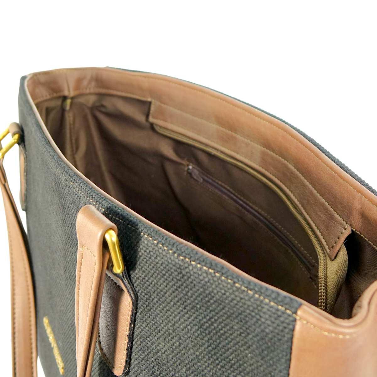 Borsa shopping donna in canvas ed ecopelle Capoverde Made in Italy