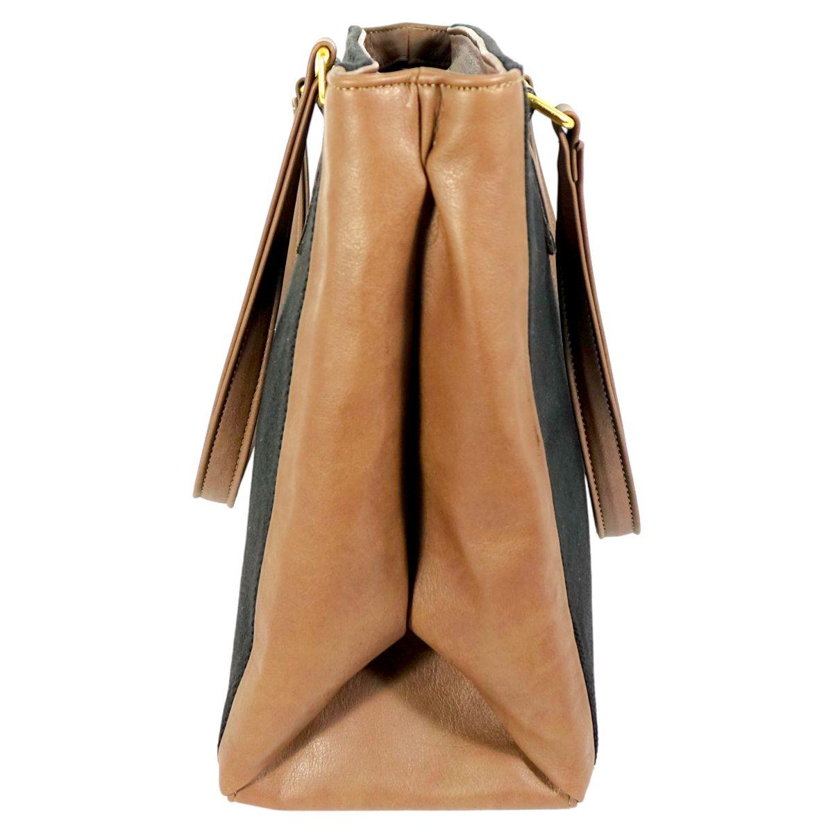 Borsa shopping donna in canvas ed ecopelle Capoverde Made in Italy