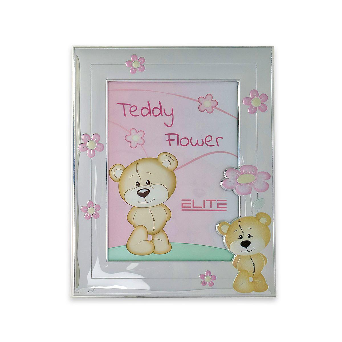 Cornice portafoto teddy flower 13x18 cm rosa