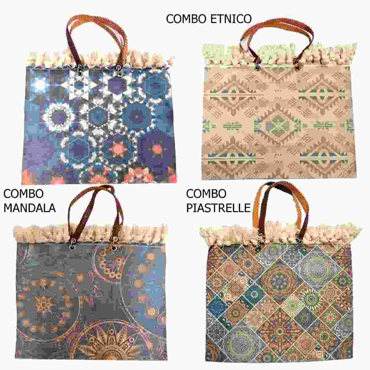 Borsa mare effetto stuoia Too Chic