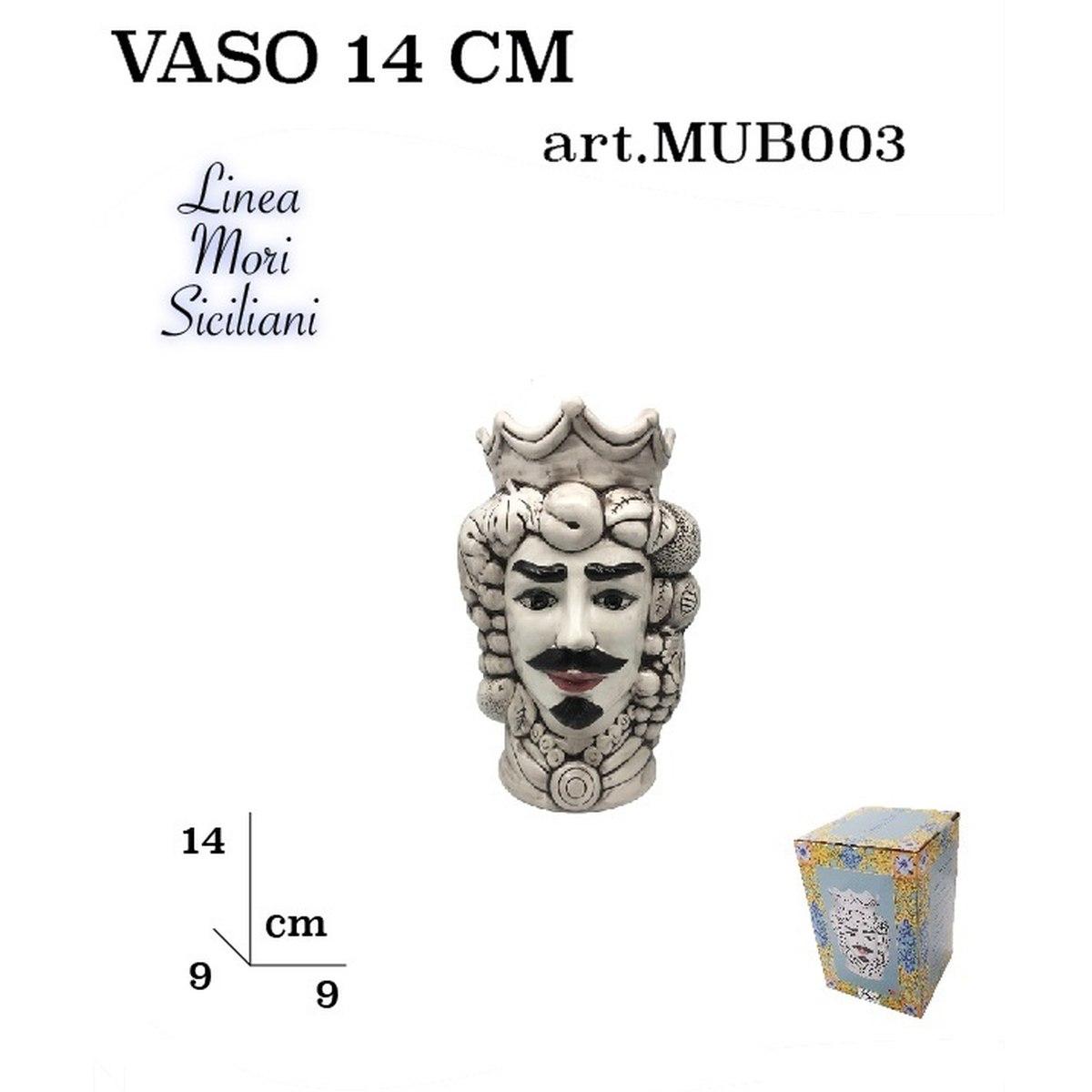 Vaso 14 cm moro uomo anticato con scatola Giardini Di Marzo