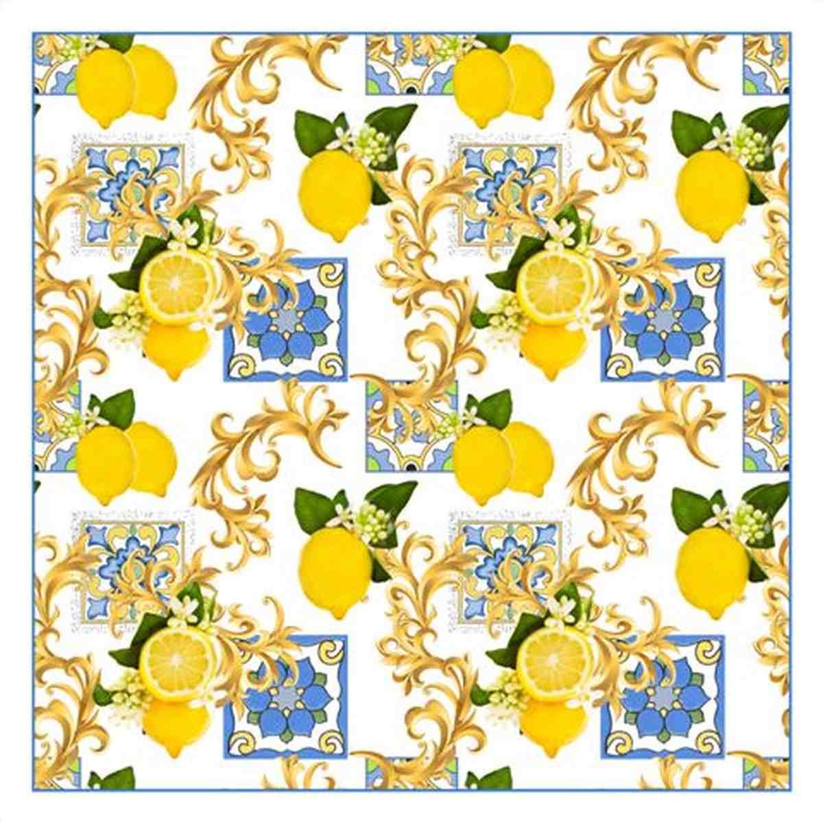 Foulard limoni e maioliche 90x90 cm