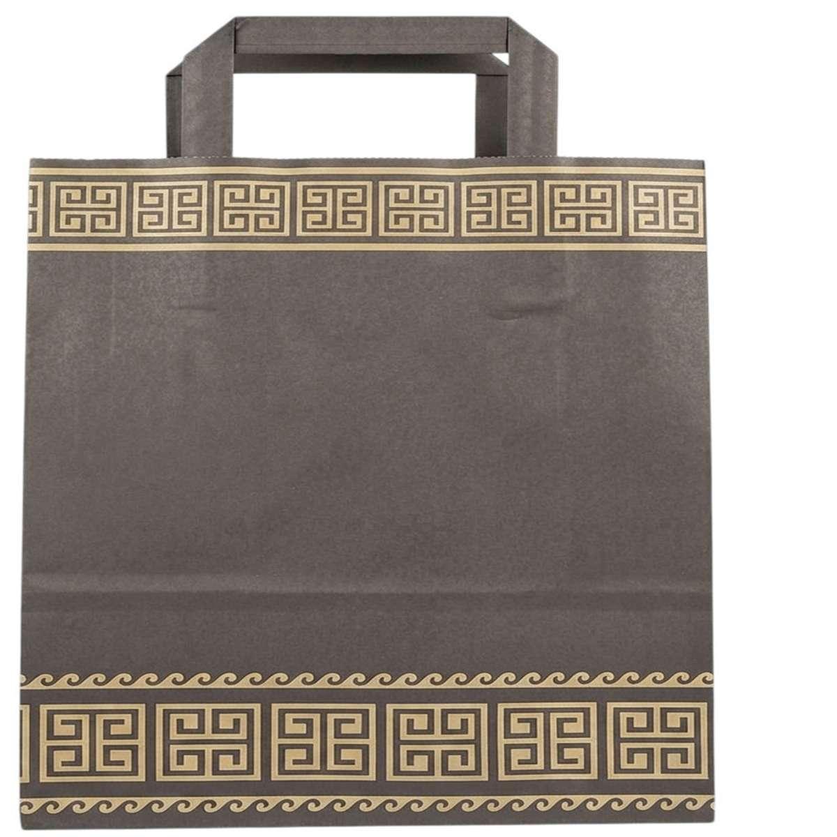 Shopper in carta h.49 x l.45 x p.15 fantasia atene manico piatto