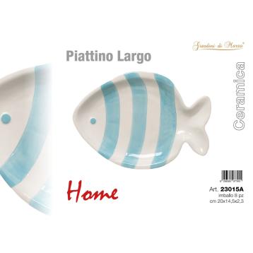 Piattino ceramica pesce big strisce azzurre Home Giardini Di Marzo