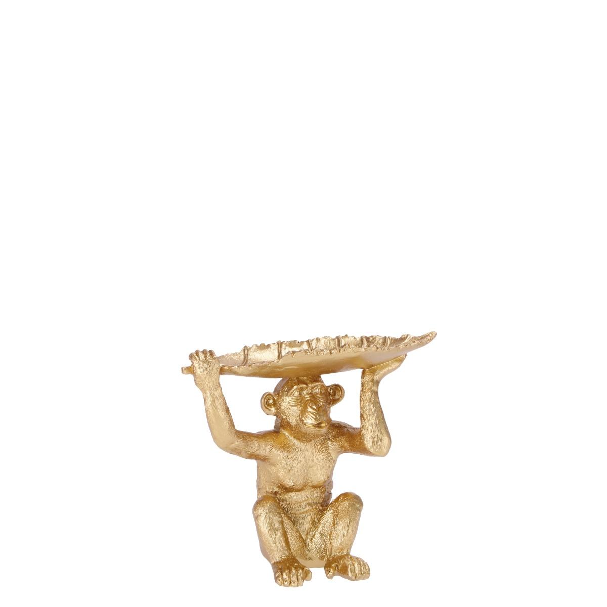 Decorazione in resina modello scimmia oro 13 x 7,5 x h15,5 cm