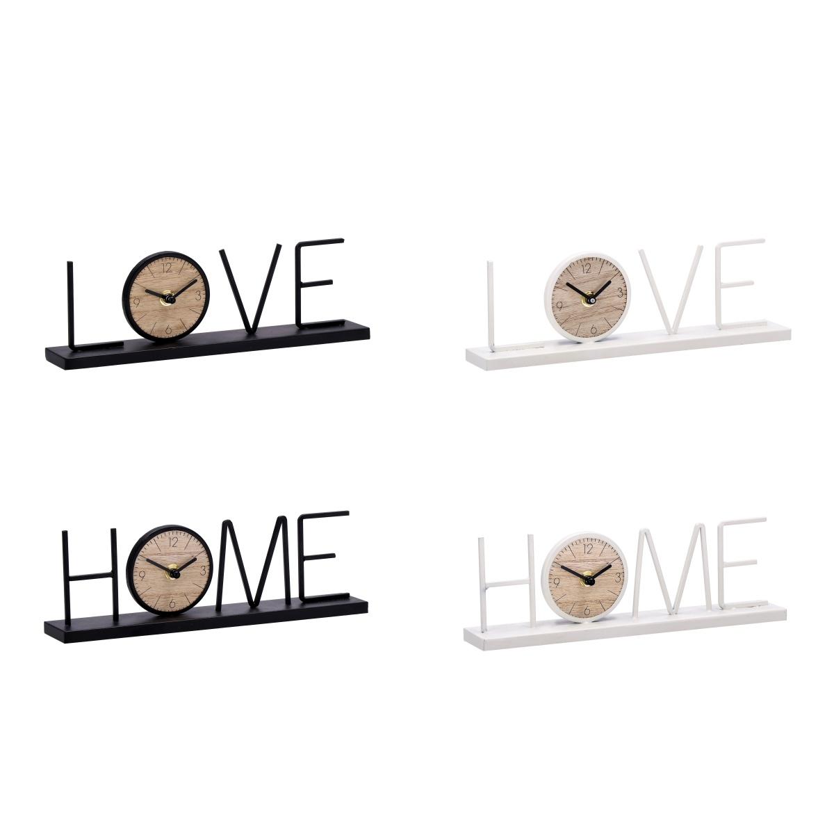 Decorazione in metallo e mdf con orologio 29 x 5 x h9 cm