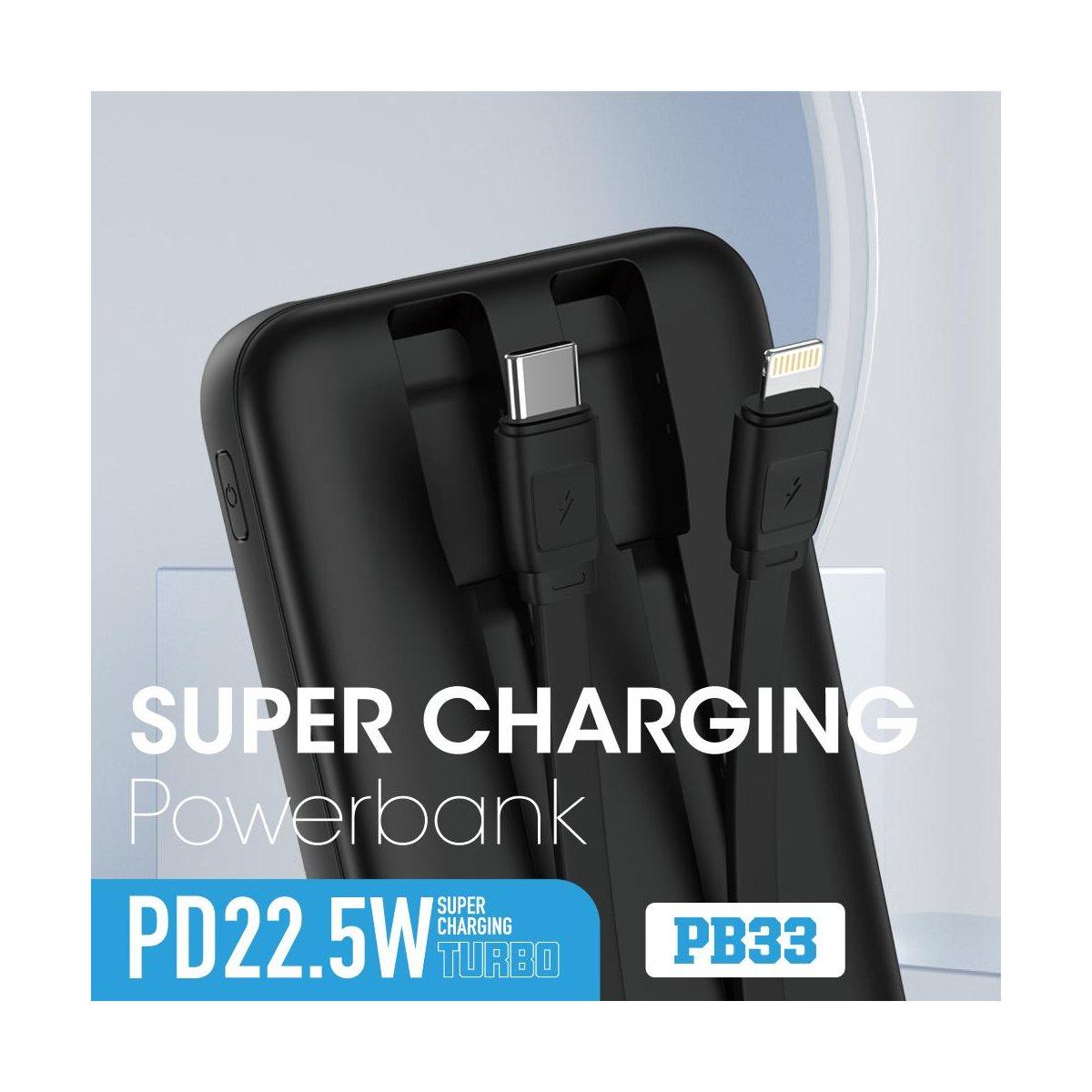 Newtop Newtop pb33 power bank 22.5w fast charging con cavi 10000mah nero NT-44453  8059822444532