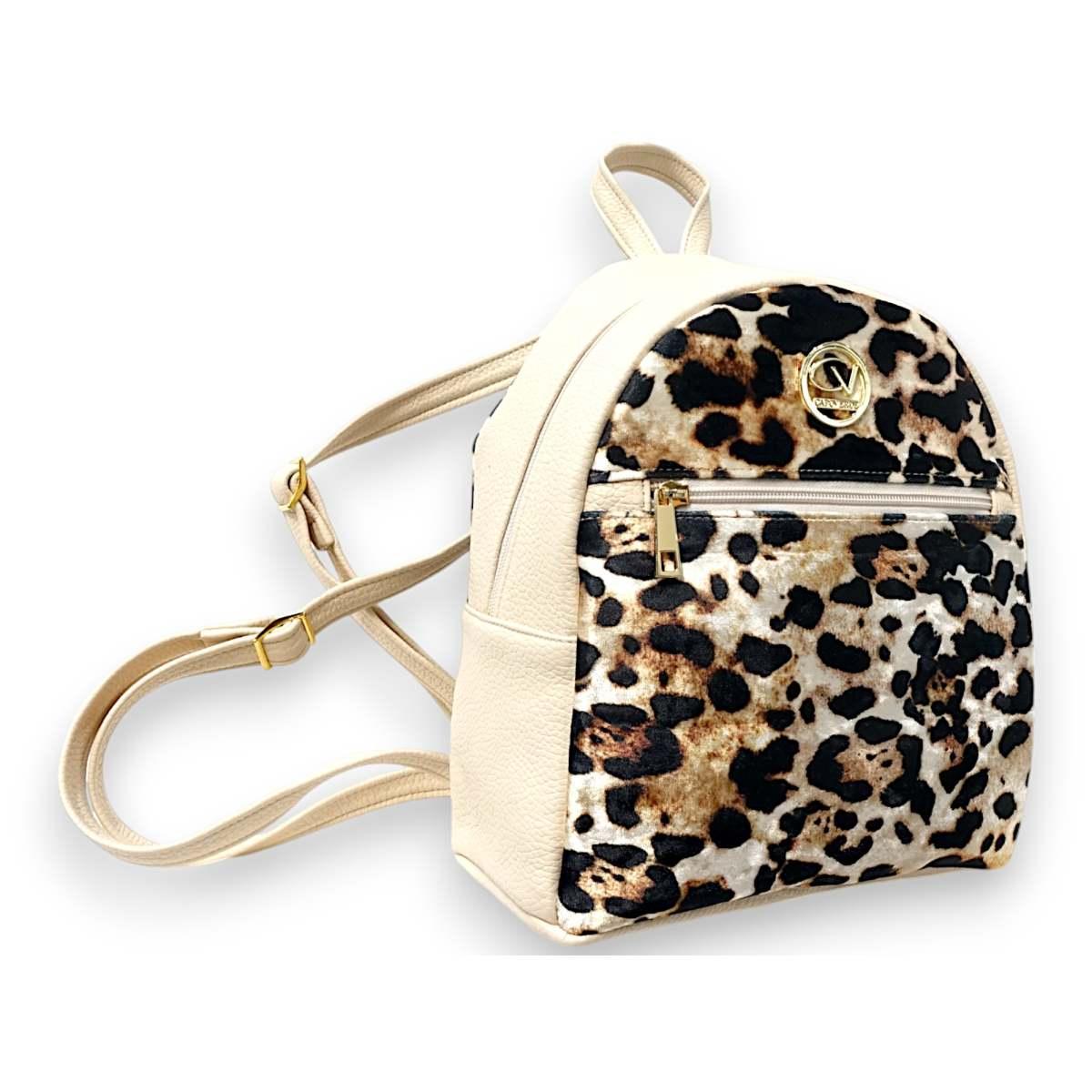 Zainetto donna in velluto e leopardo Capoverde Made in Italy