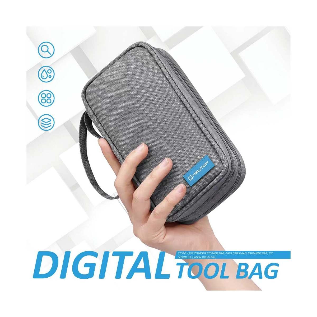 Borsa accessori elettronici grigio per smartphone e altro Newtop