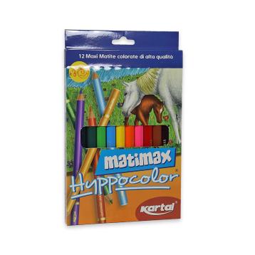 12 matite colorate maxi  hyppocolor fusto colorato