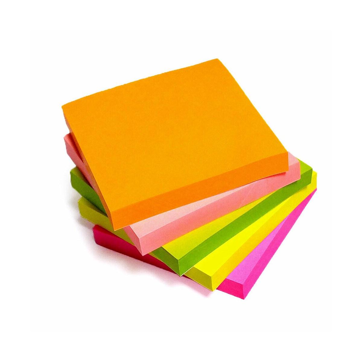 Promemory 75 x 75 mm. cubo 400 fogli colore neon