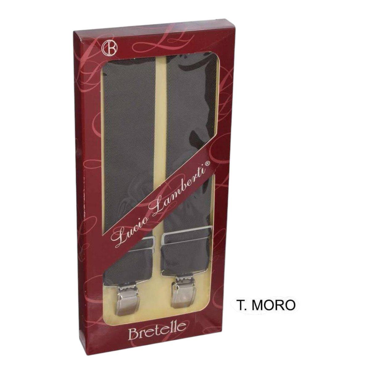 Bretelle uomo in box extra size tinta unita 130 cm Made in Italy