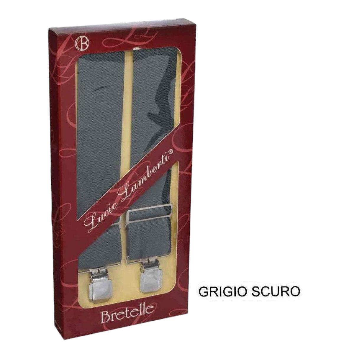 Bretelle uomo in box extra size tinta unita 130 cm Made in Italy