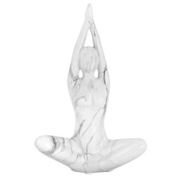 Statua yoga Oriente effetto marmo 83829 14,5x8x23 cm