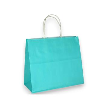 Shoppers in carta  h39 X L55 X 15 cm. colore verde acqua italy