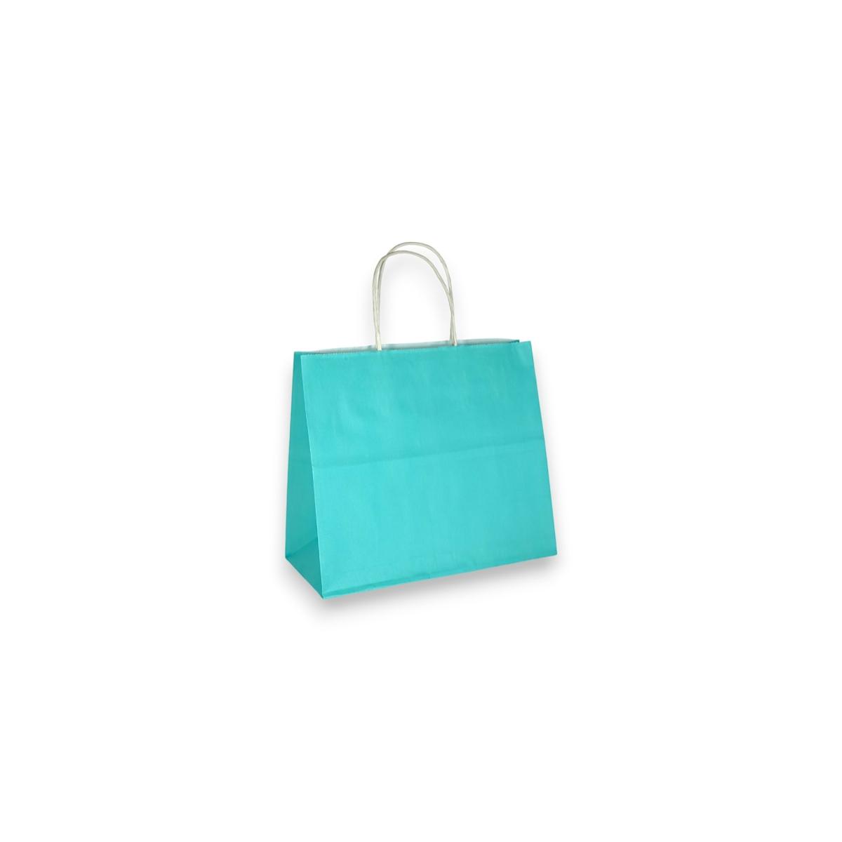 Shoppers in carta  h28 X L32 X 13 cm. colore verde acqua italy