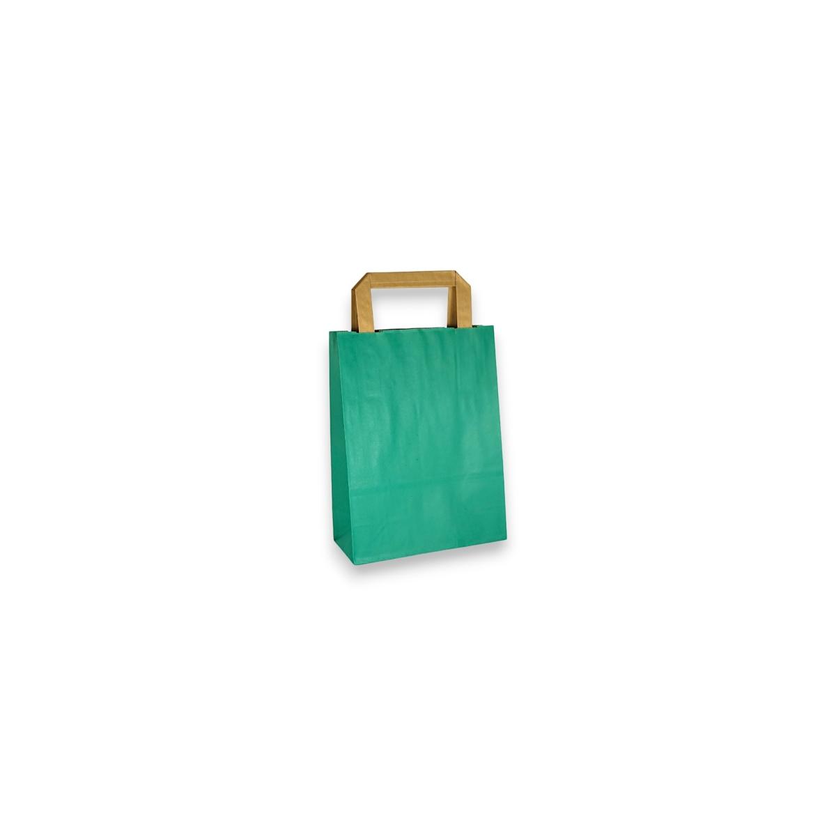 Shoppers in carta colore  h24 X l18 X p8 manico piatto colore menta