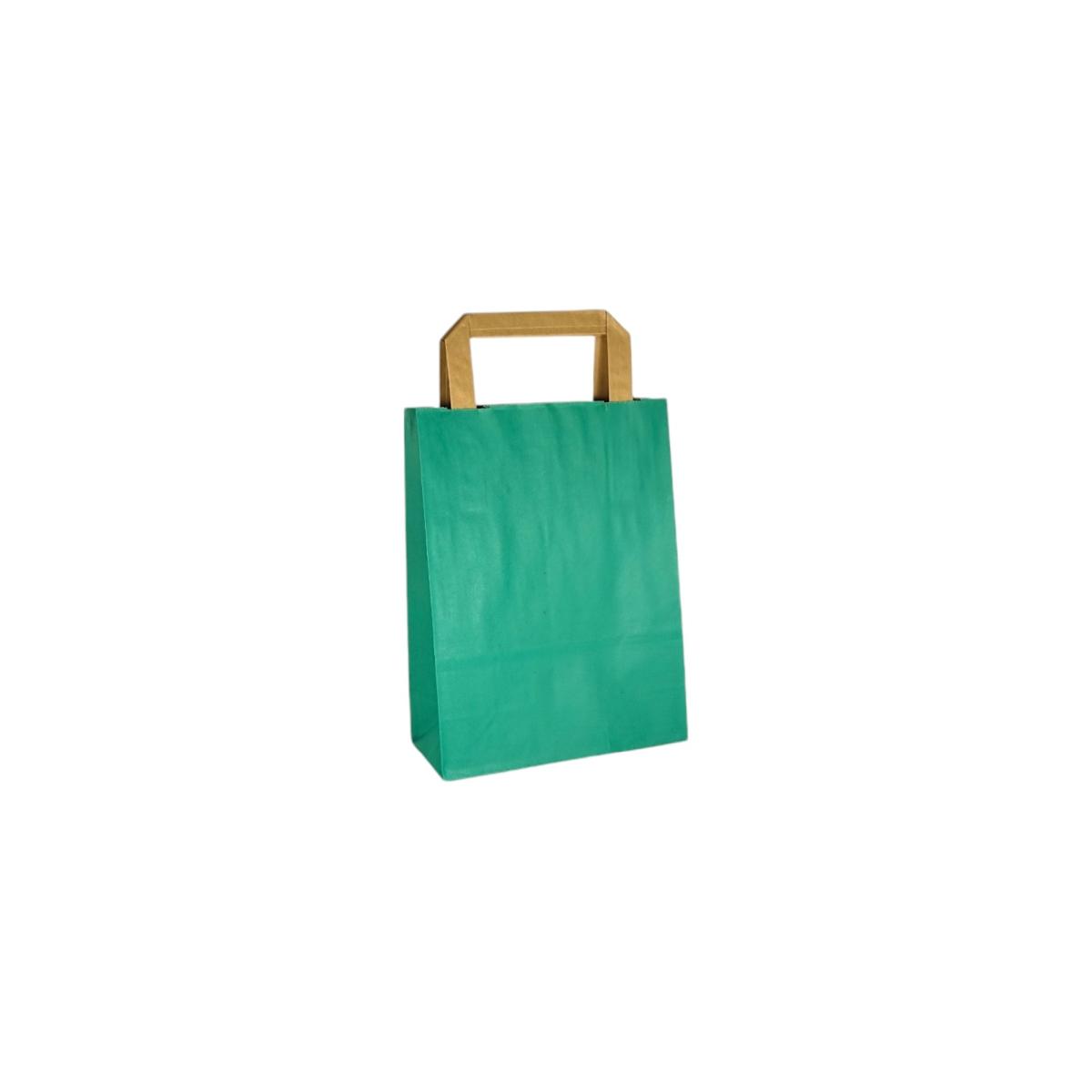 Shoppers in carta colore  h37 X l27 X p12 manico piatto colore menta